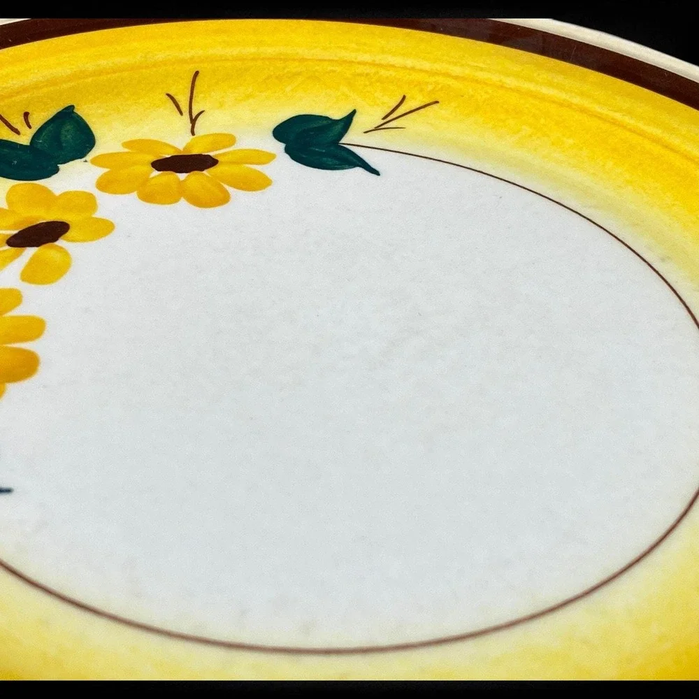 6 Vernonware Vernon Kilns Brown Eyed Susan Salad Plates Metlox 1940s 50s